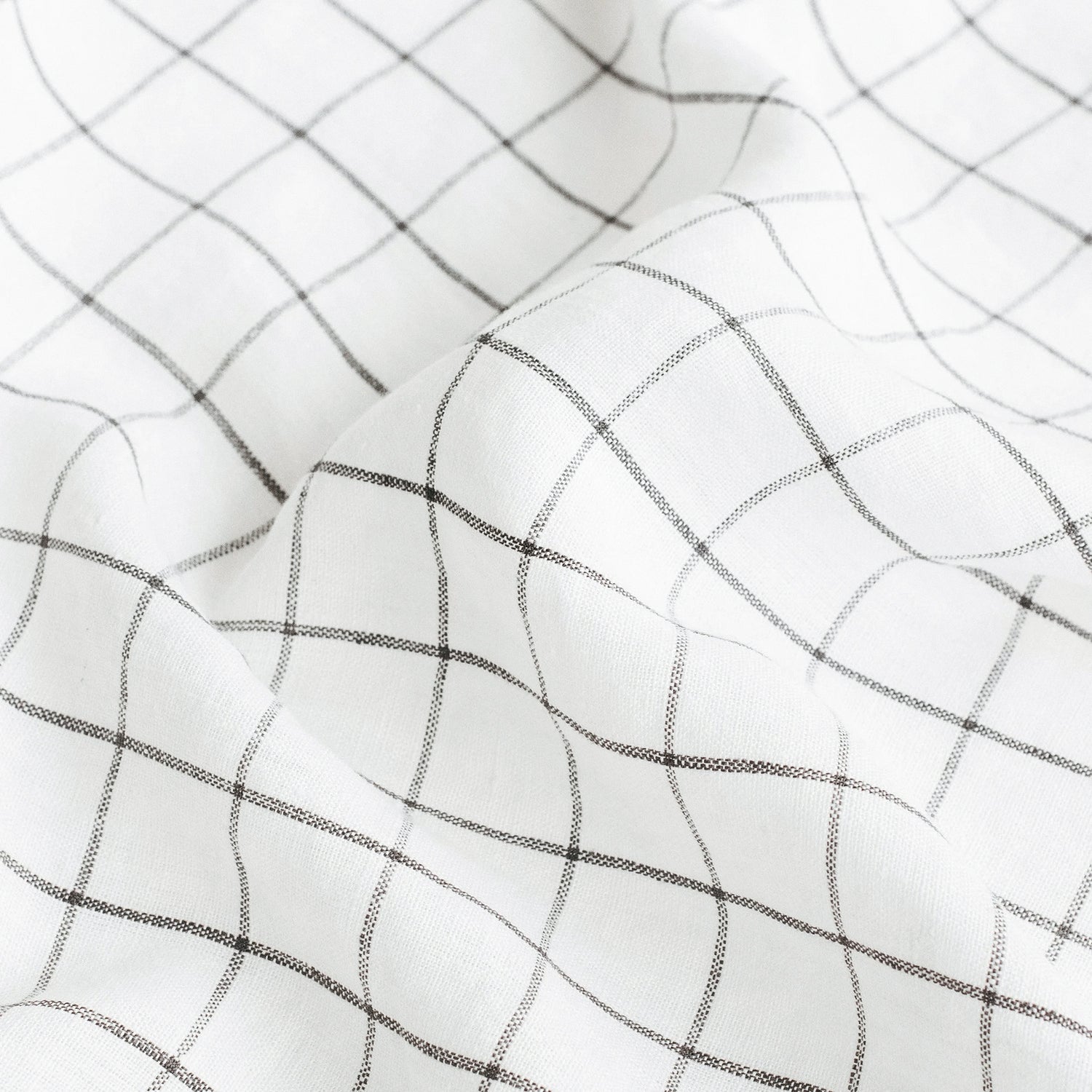 tablecloth windowpane plaid farmhouse cotton stonewashed charcoal grid white rectangle