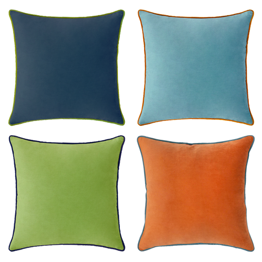 decorative throw pillow covers set of 4 velvet blue orange green teal