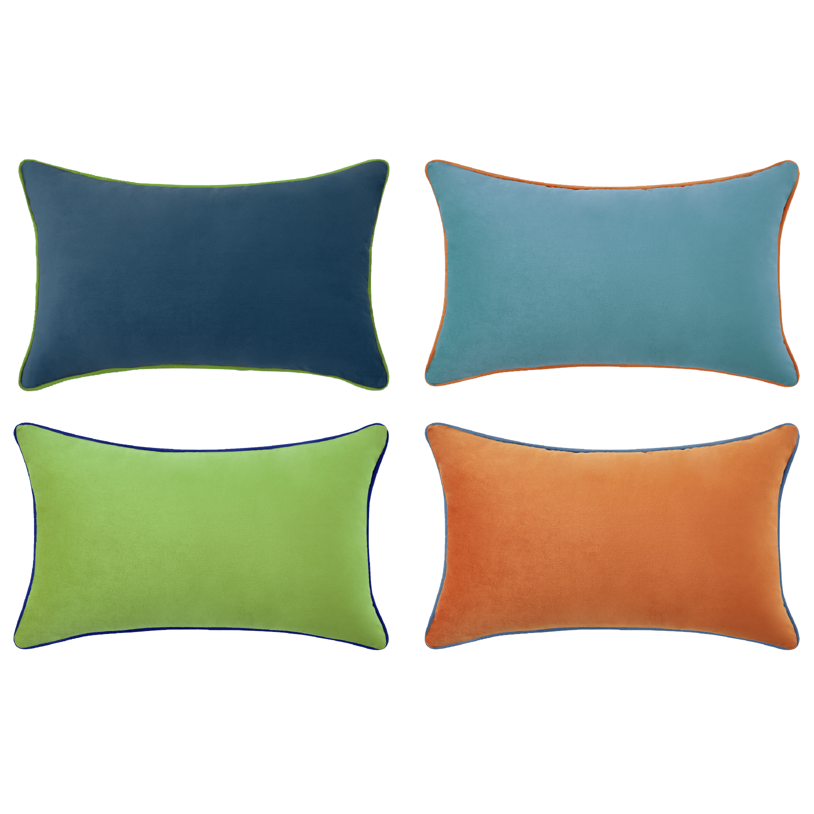 decorative throw pillow covers set of 4 velvet blue orange green teal