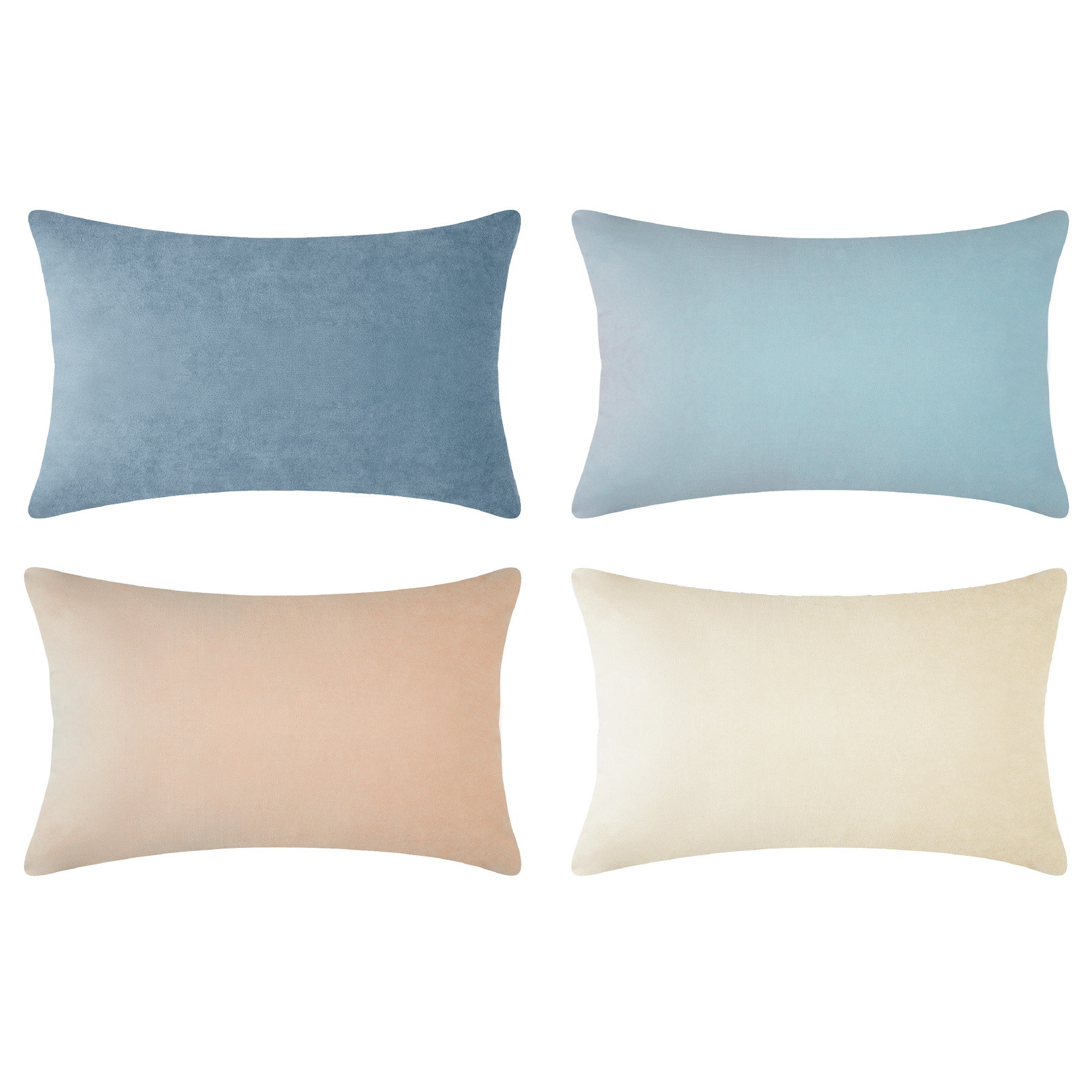 decorative throw pillow covers velvet home decor set of 4 blue beige
