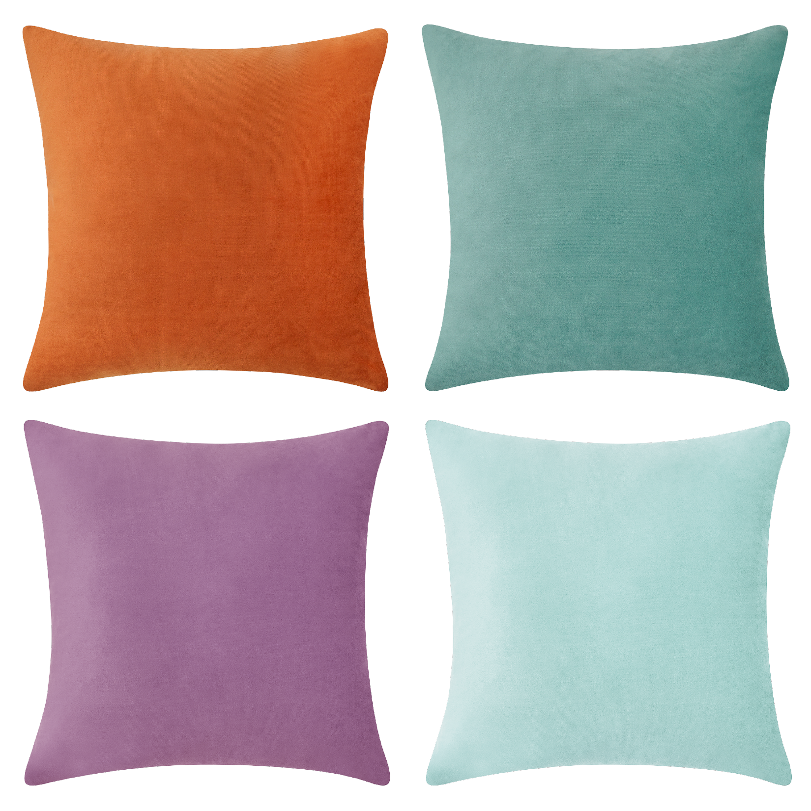 decorative throw pillow covers velvet home decor set of 4 orange teal purple light blue