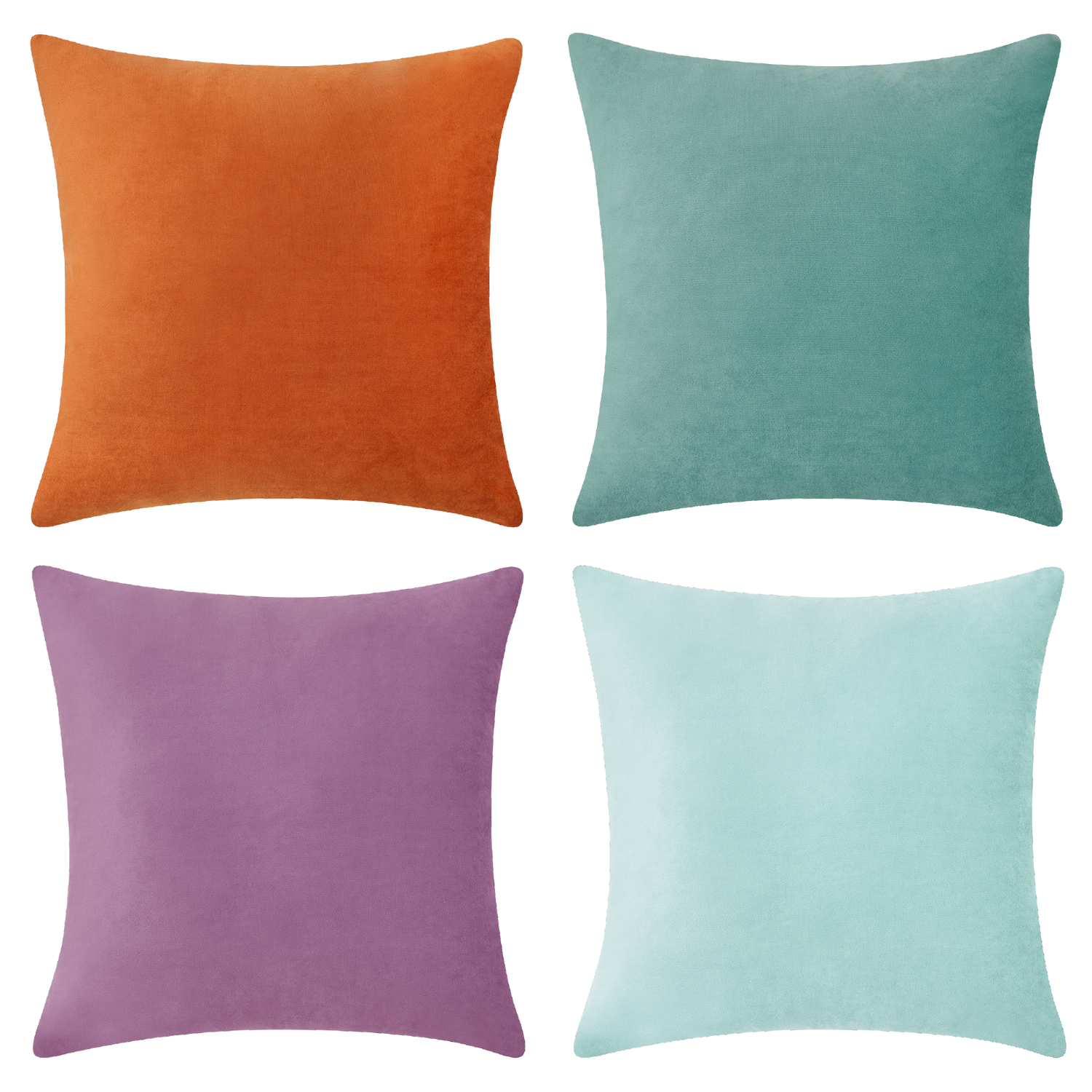 decorative throw pillow covers velvet home decor set of 4 orange teal purple light blue