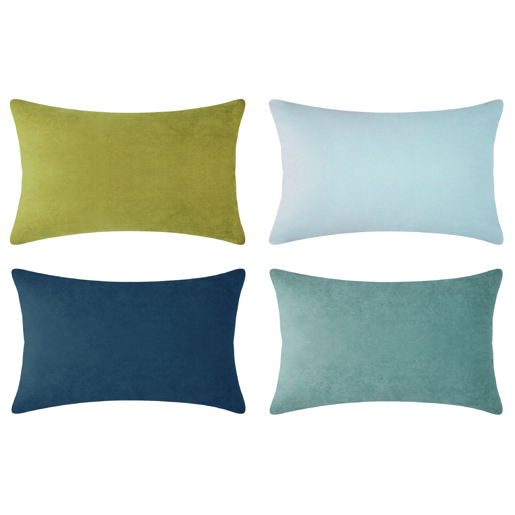 decorative throw pillow covers velvet home decor set of 4 green blue teal