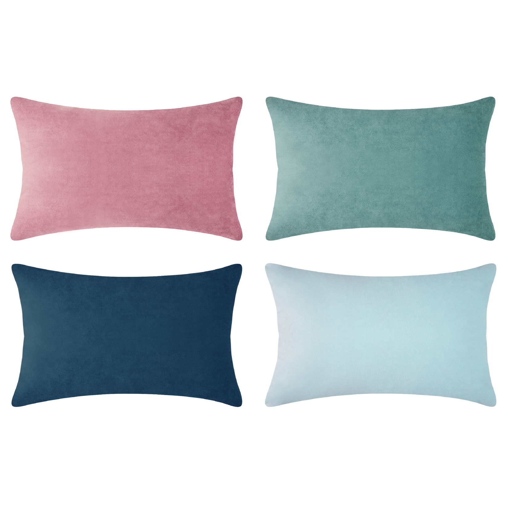 decorative throw pillow covers velvet home decor set of 4 pink blue teal