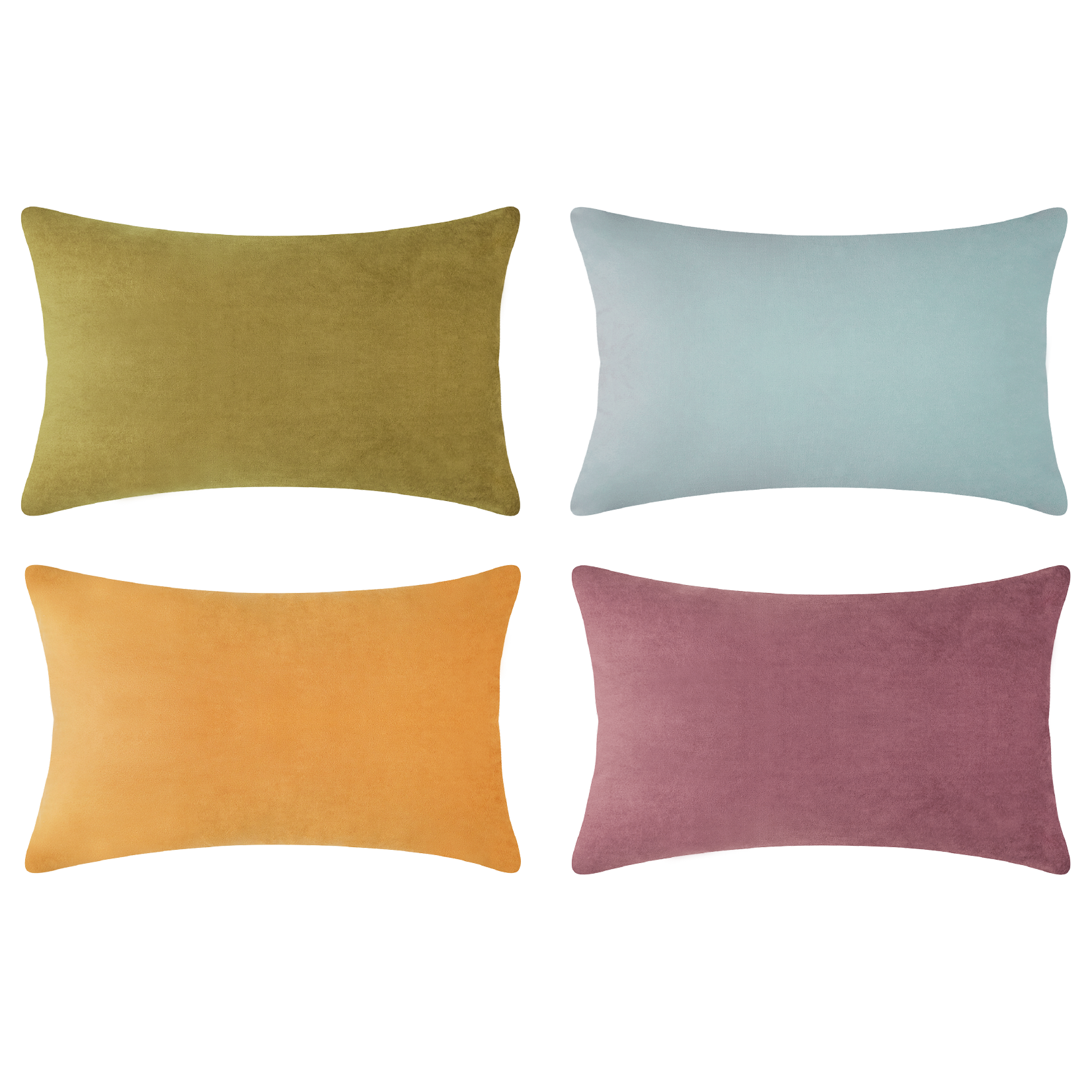 decorative throw pillow covers velvet home decor set of 4 purple green yellow blue