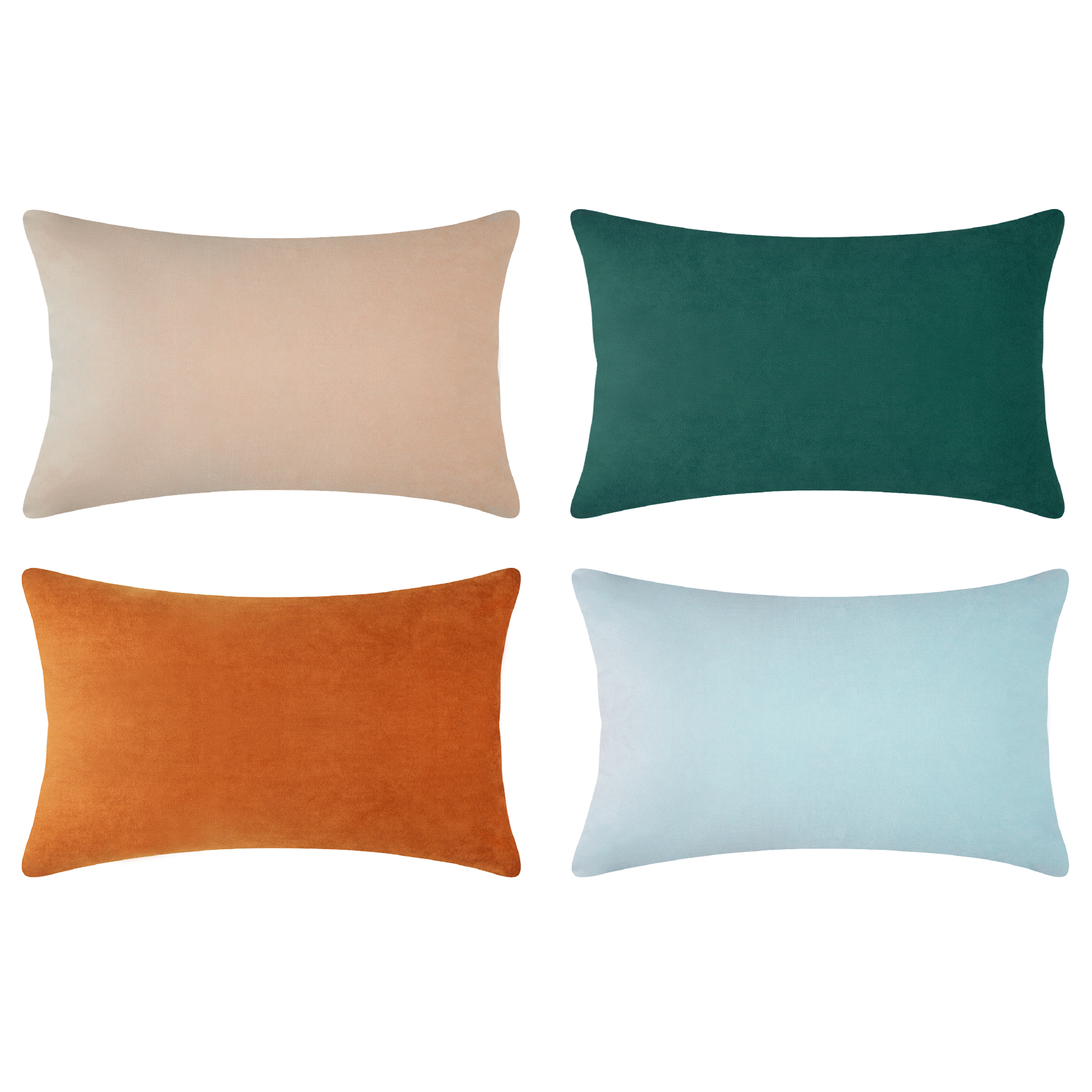 decorative throw pillow covers velvet home decor set of 4 green beige orange blue