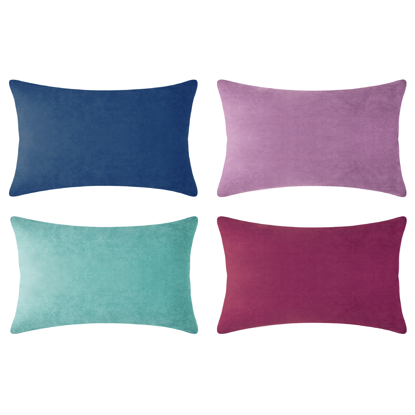 decorative throw pillow covers velvet home decor set of 4 purple plum blue teal