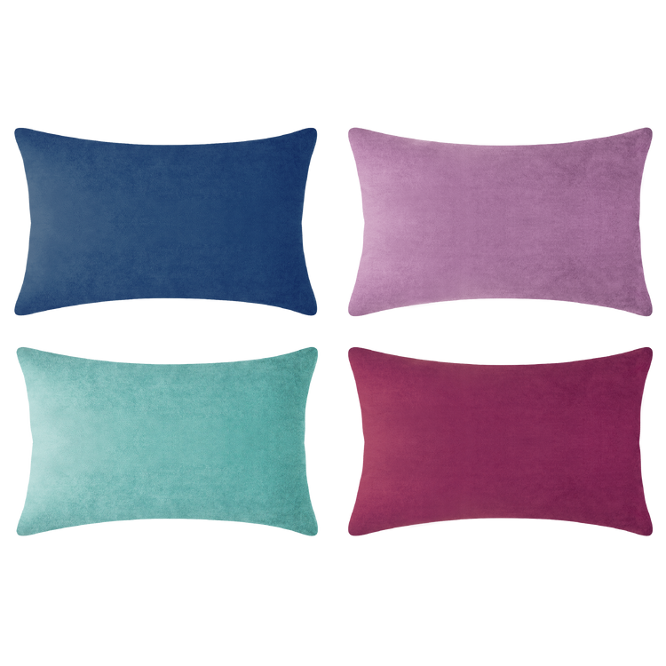 decorative throw pillow covers velvet home decor set of 4 purple plum blue teal