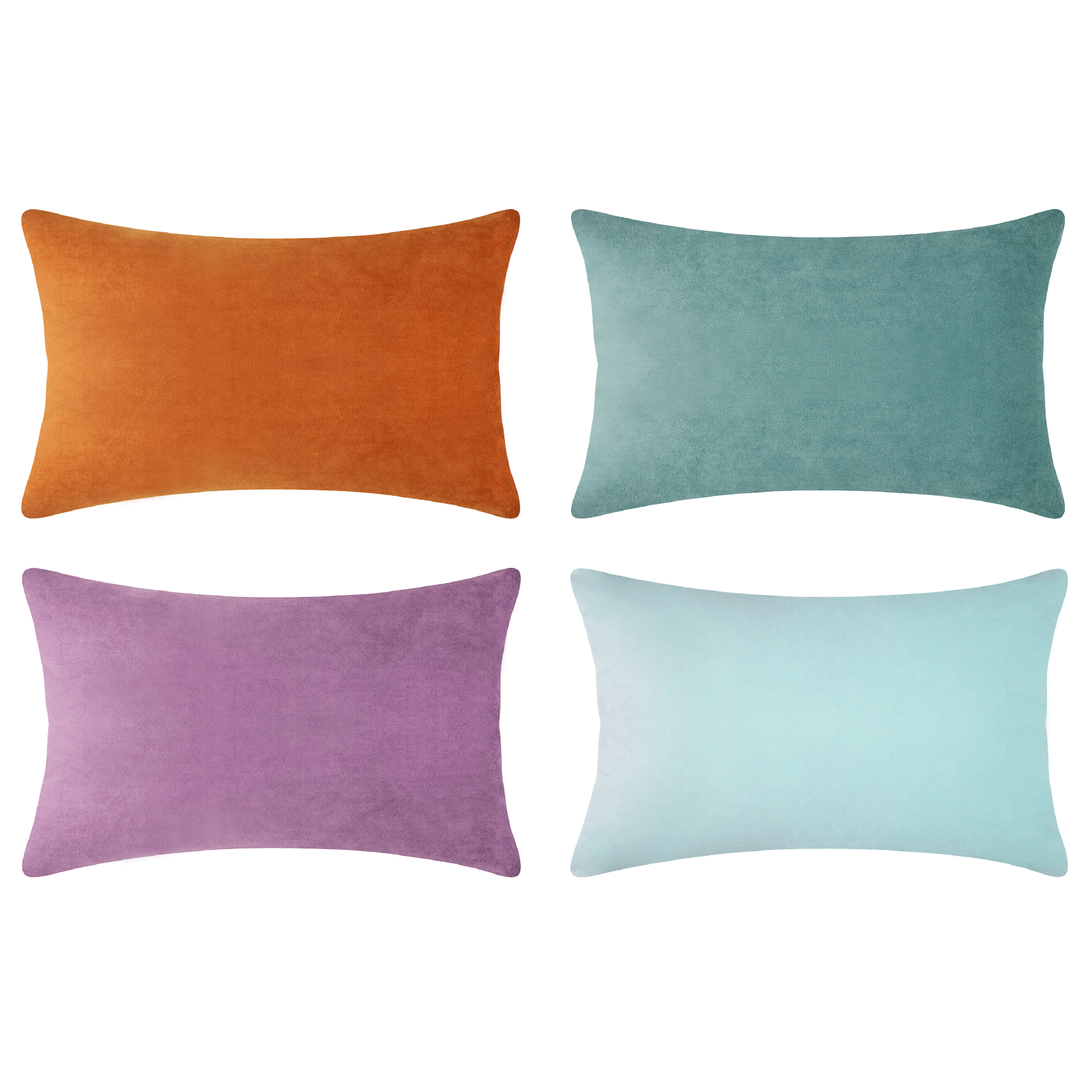 decorative throw pillow covers velvet home decor set of 4 orange teal purple light blue