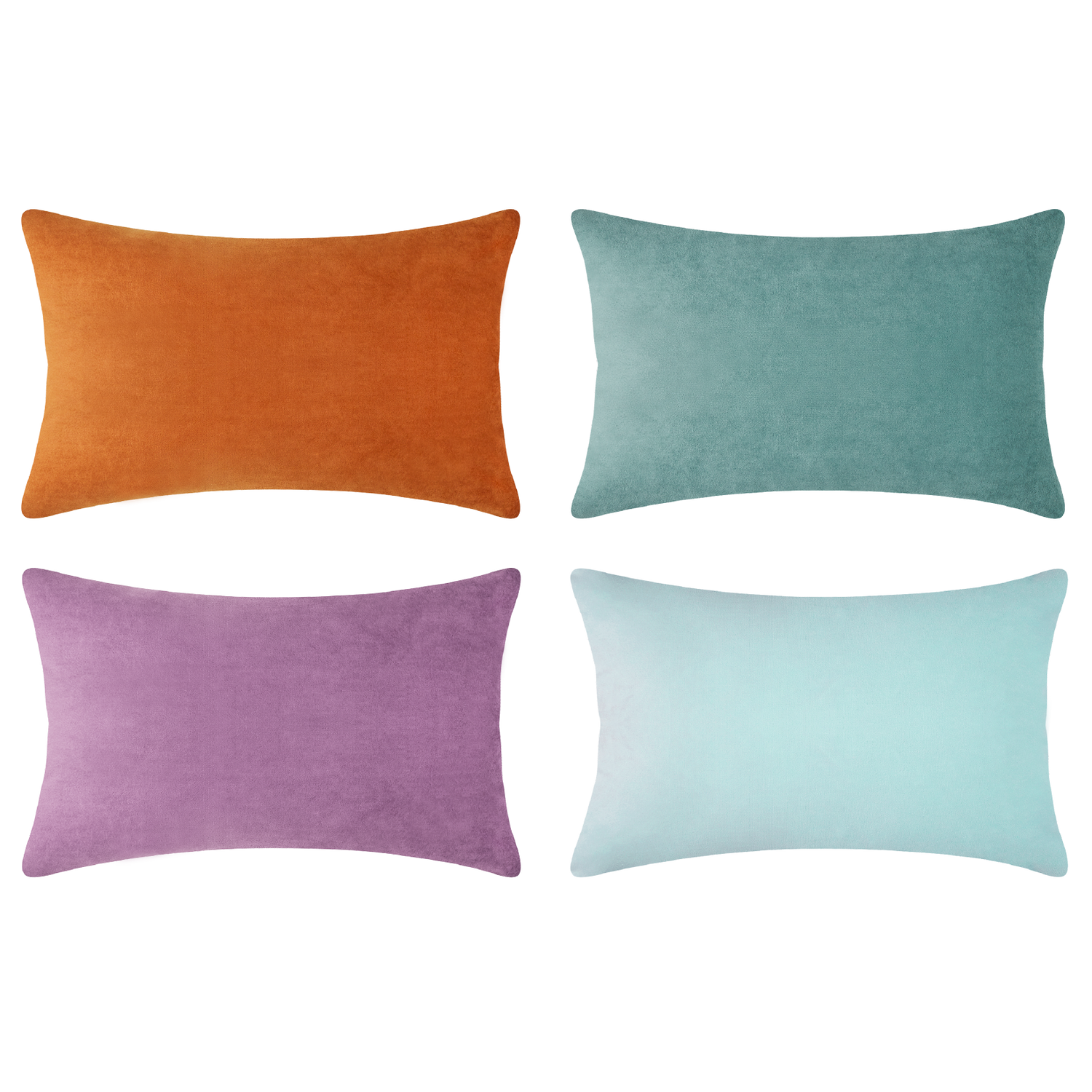 decorative throw pillow covers velvet home decor set of 4 orange teal purple light blue