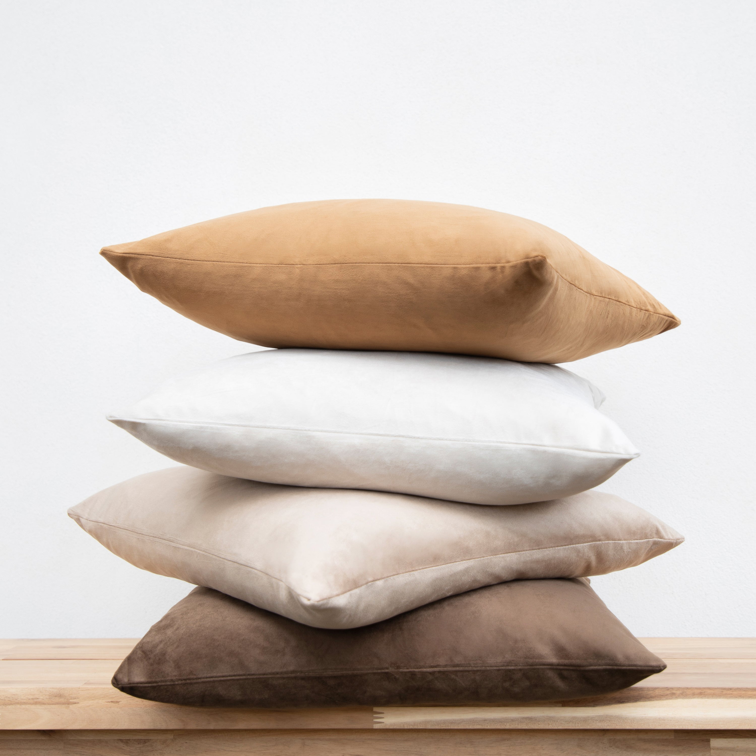brown beige caramel velvet decorative throw pillow covers square home decor