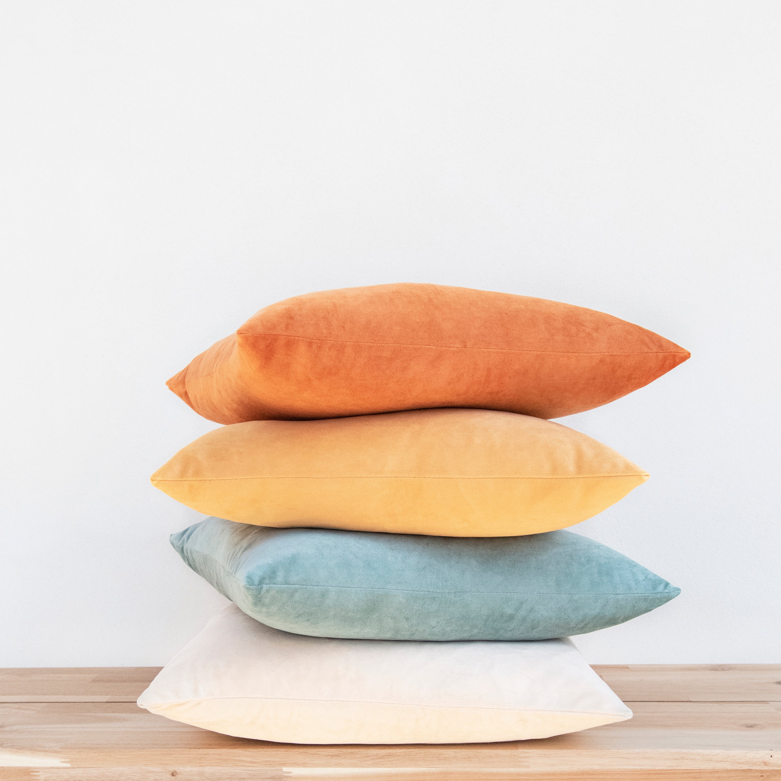 orange teal yellow beige velvet decorative throw pillow covers square home decor