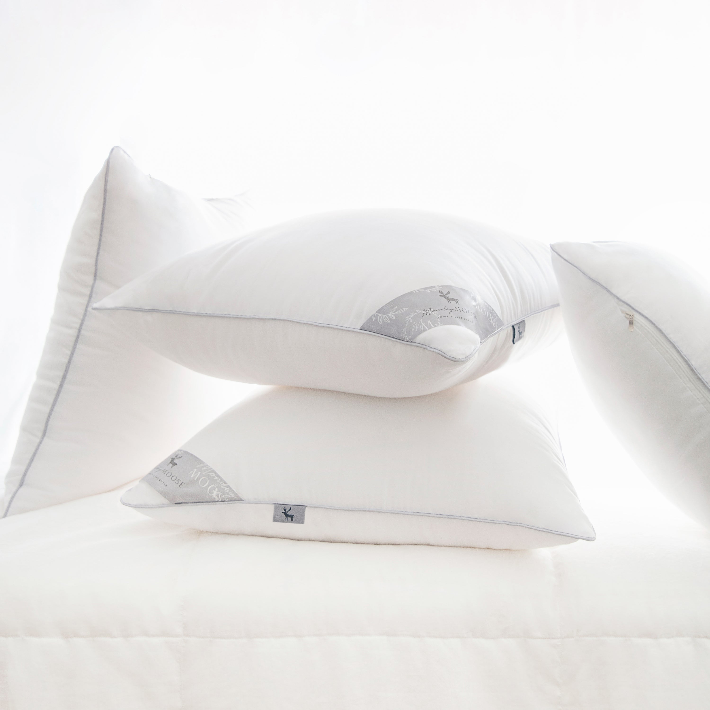 pillow insert set of 4 microfiber polyester filling home decor piping