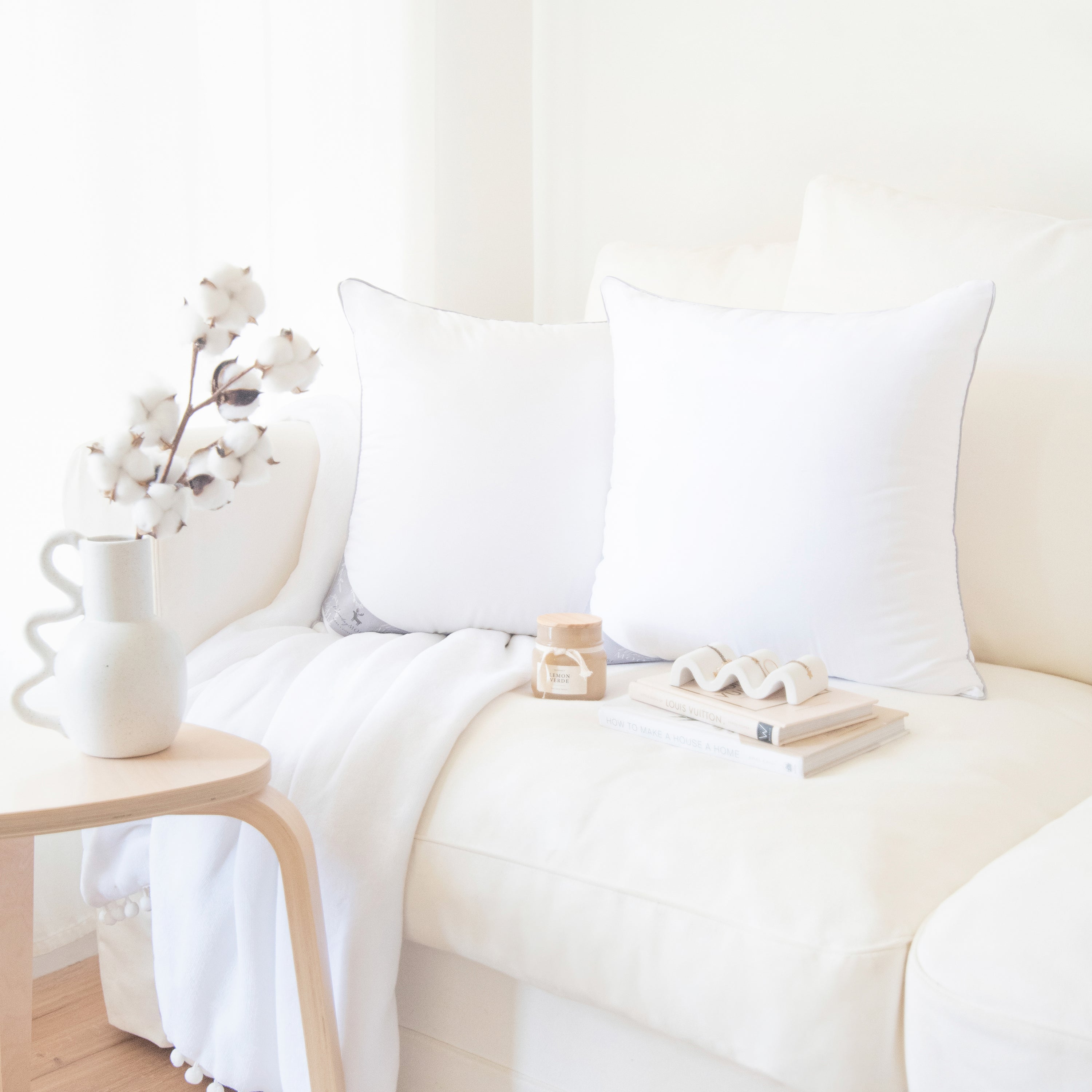 pillow insert set of 2 microfiber polyester filling home decor piping