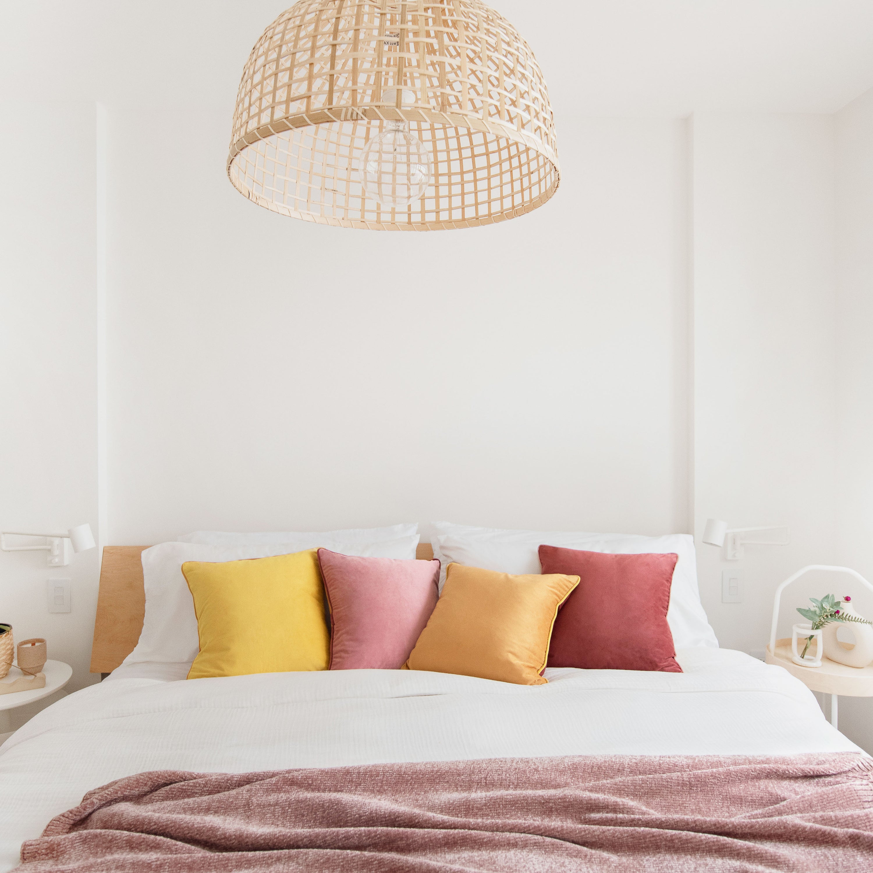 yellow ochre pink decorative throw pillow covers piping soft reversible square home decor