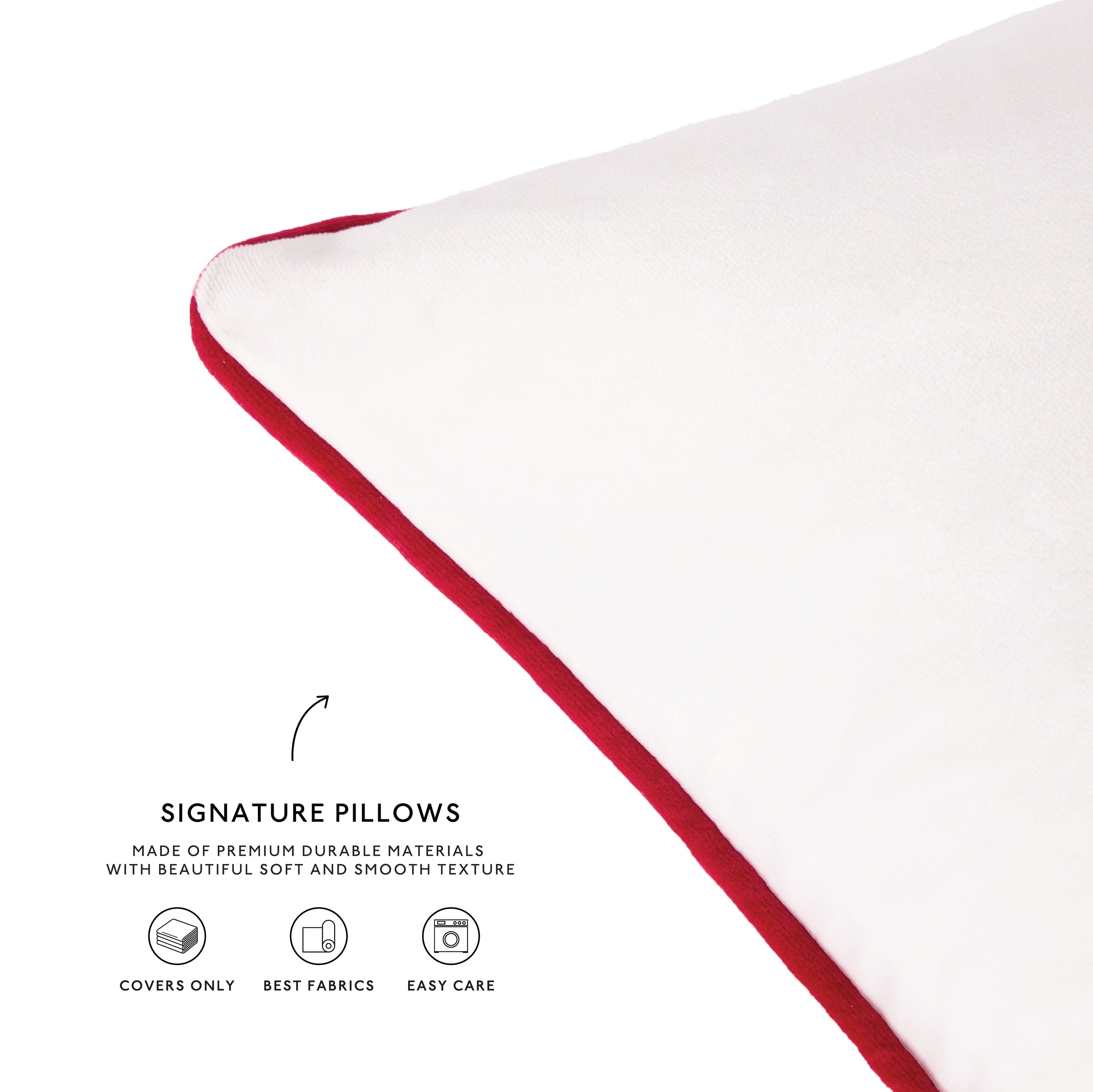 red green white Christmas decorative throw pillow covers piping soft reversible square home decor