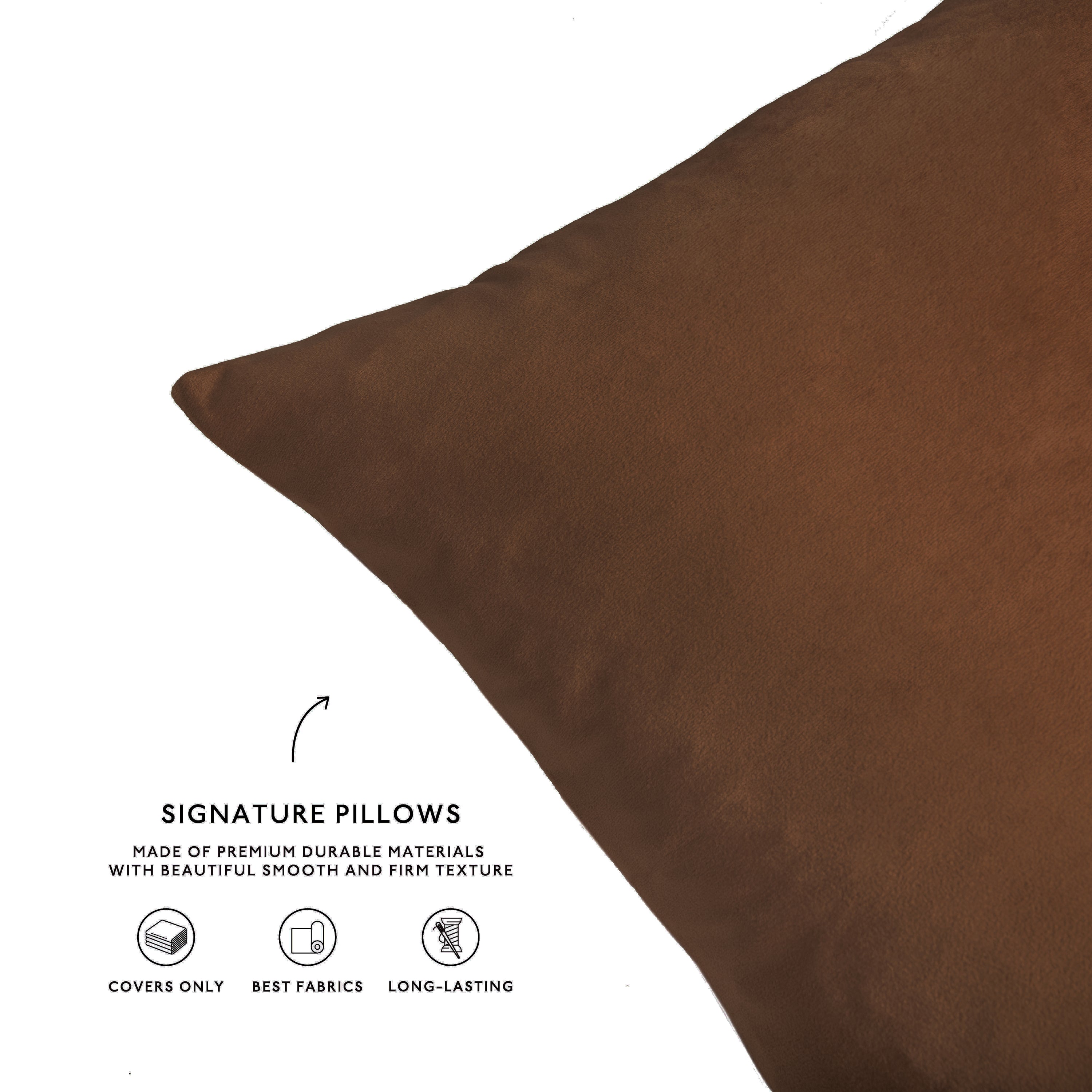 brown beige caramel velvet decorative throw pillow covers square home decor