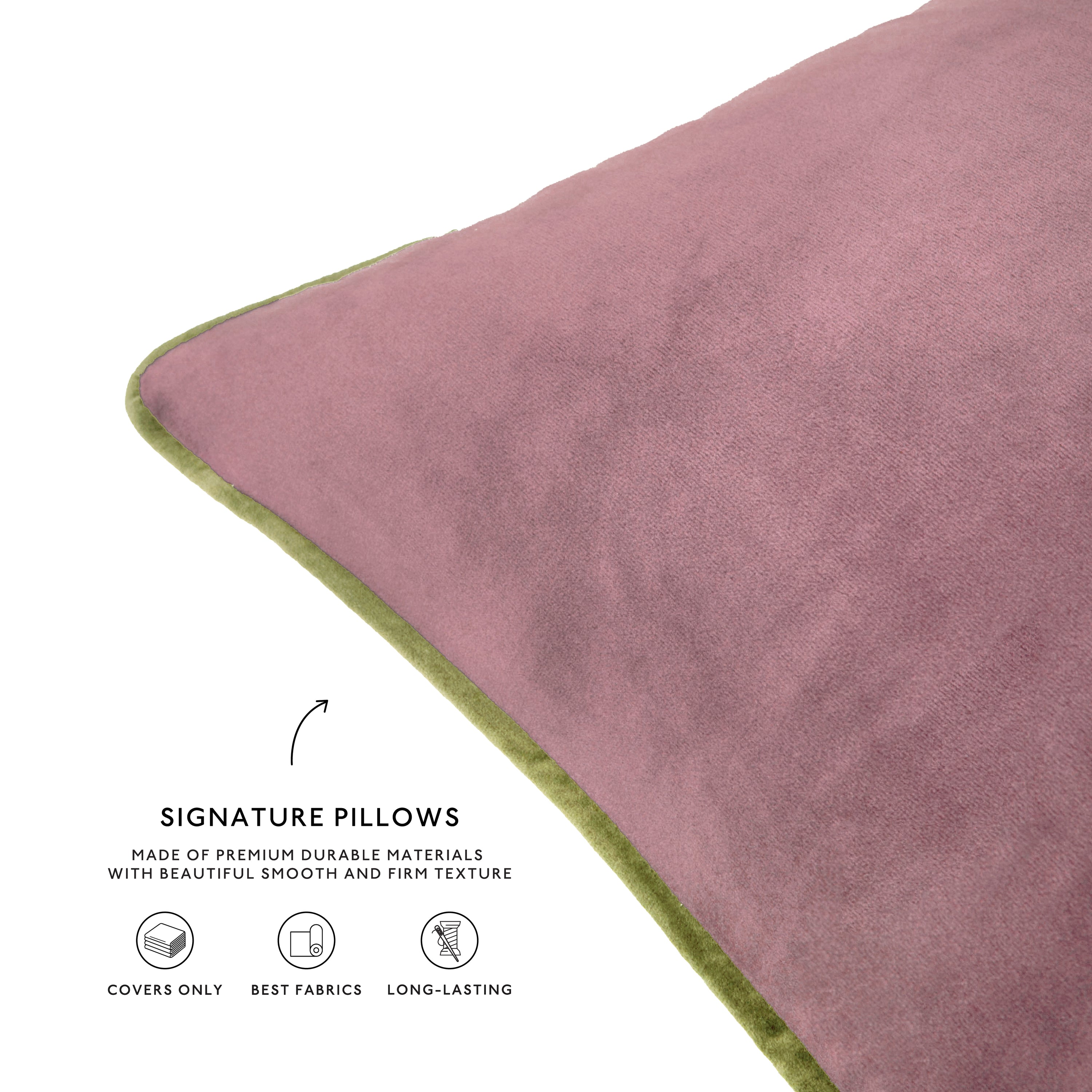 green purple yellow light blue decorative throw pillow covers piping soft reversible square home decor