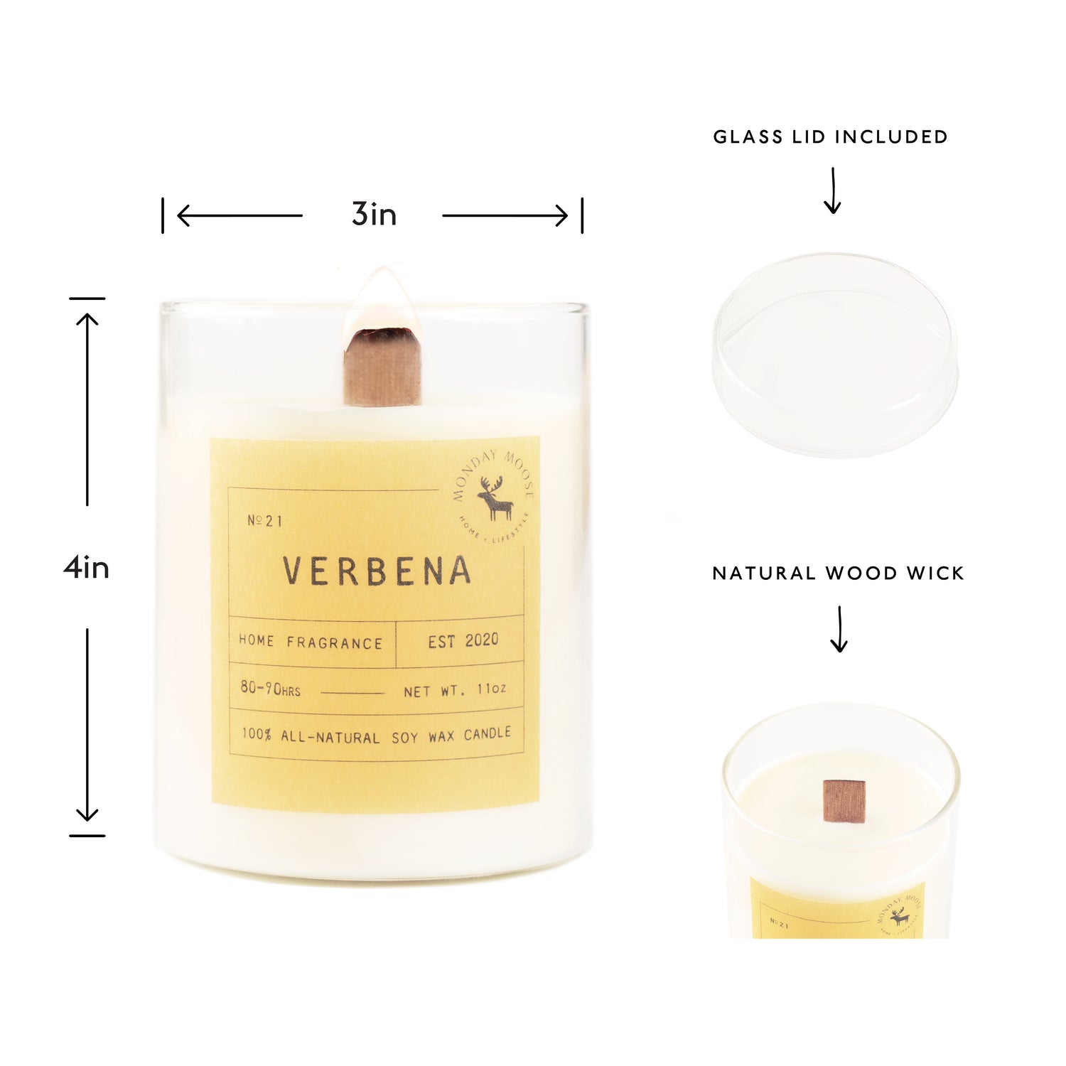 soy wax scented candle home fragrance verbena