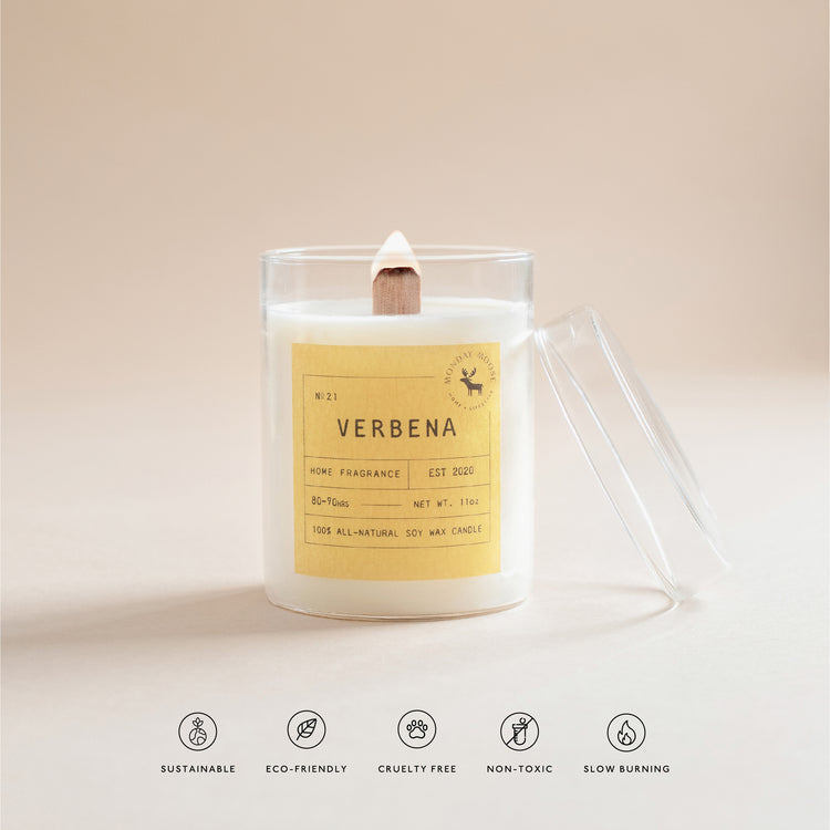 soy wax scented candle home fragrance verbena