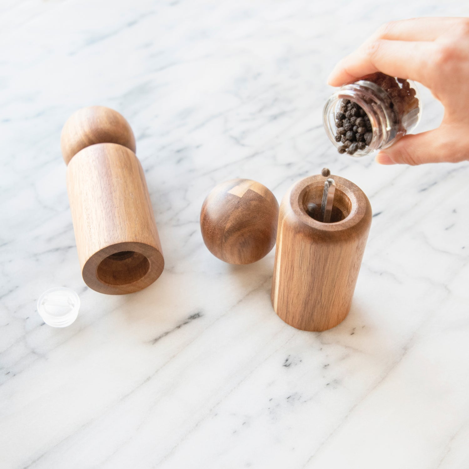 acacia wood spice mill salt shaker pepper grinder kitchen utensil small