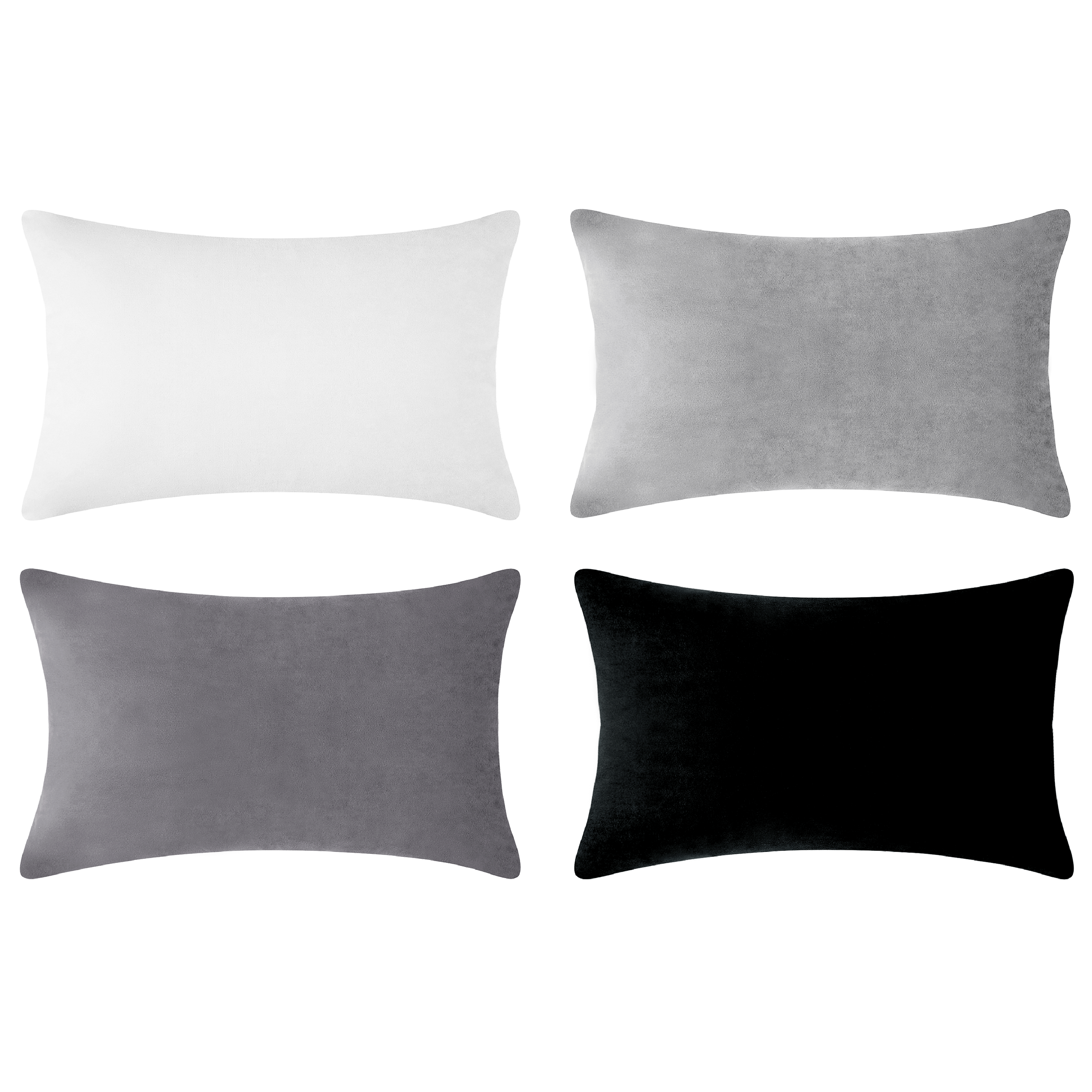 velvet decorative throw pillows black white gray grey home decor square 