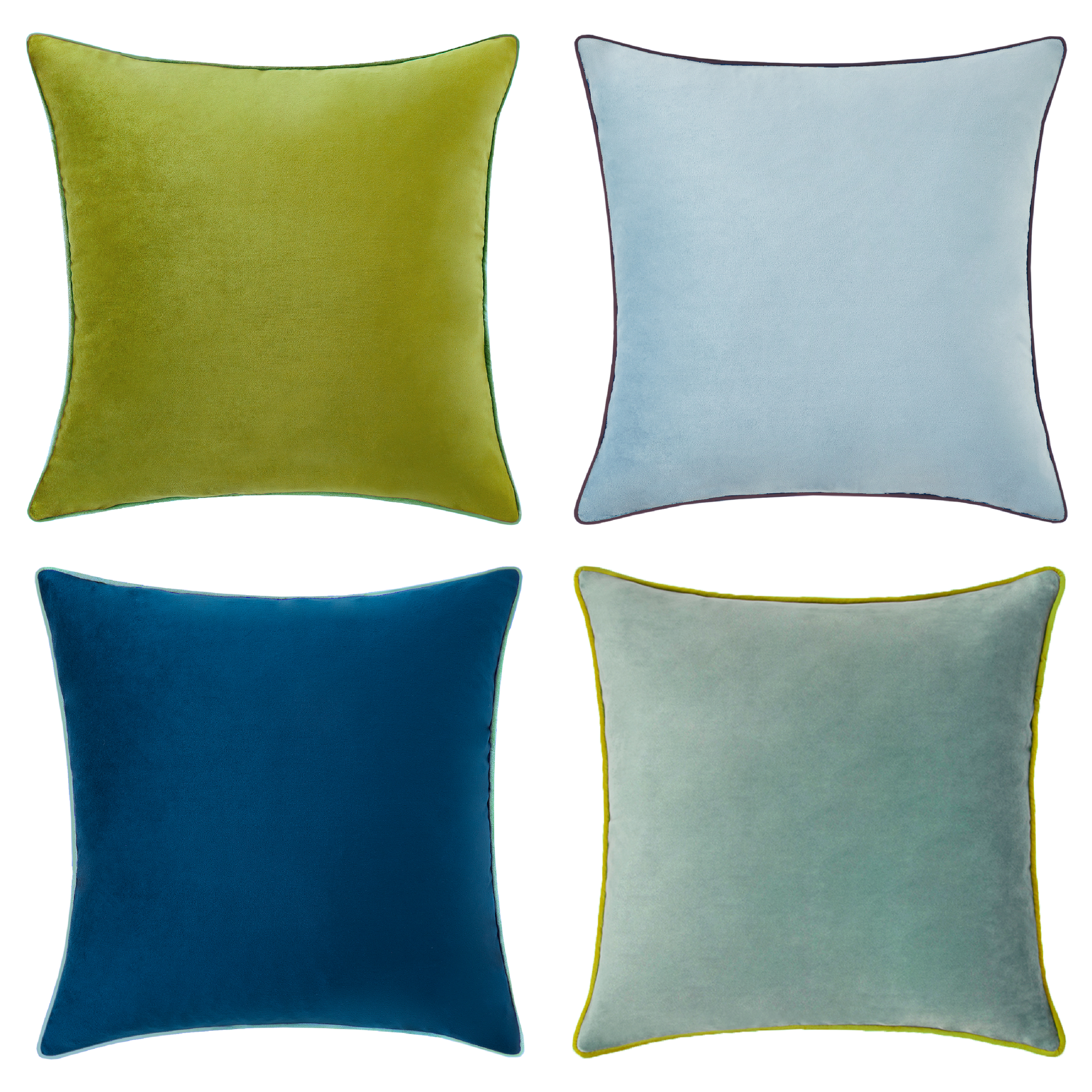 blue green olive light velvet pillow covers decorative soft square home decor