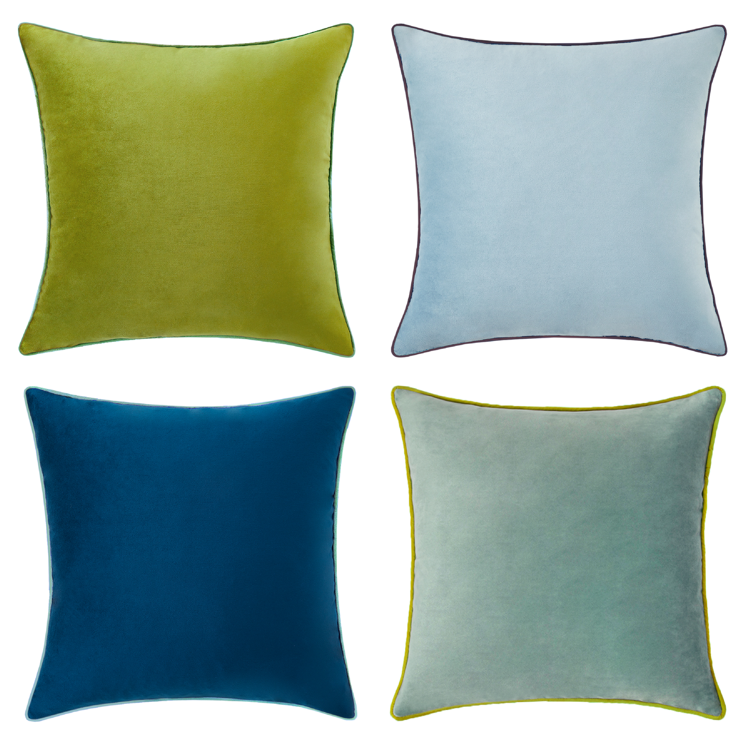blue green olive light velvet pillow covers decorative soft square home decor
