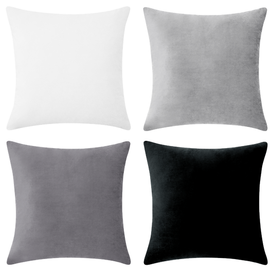 velvet decorative throw pillows black white gray grey home decor square 