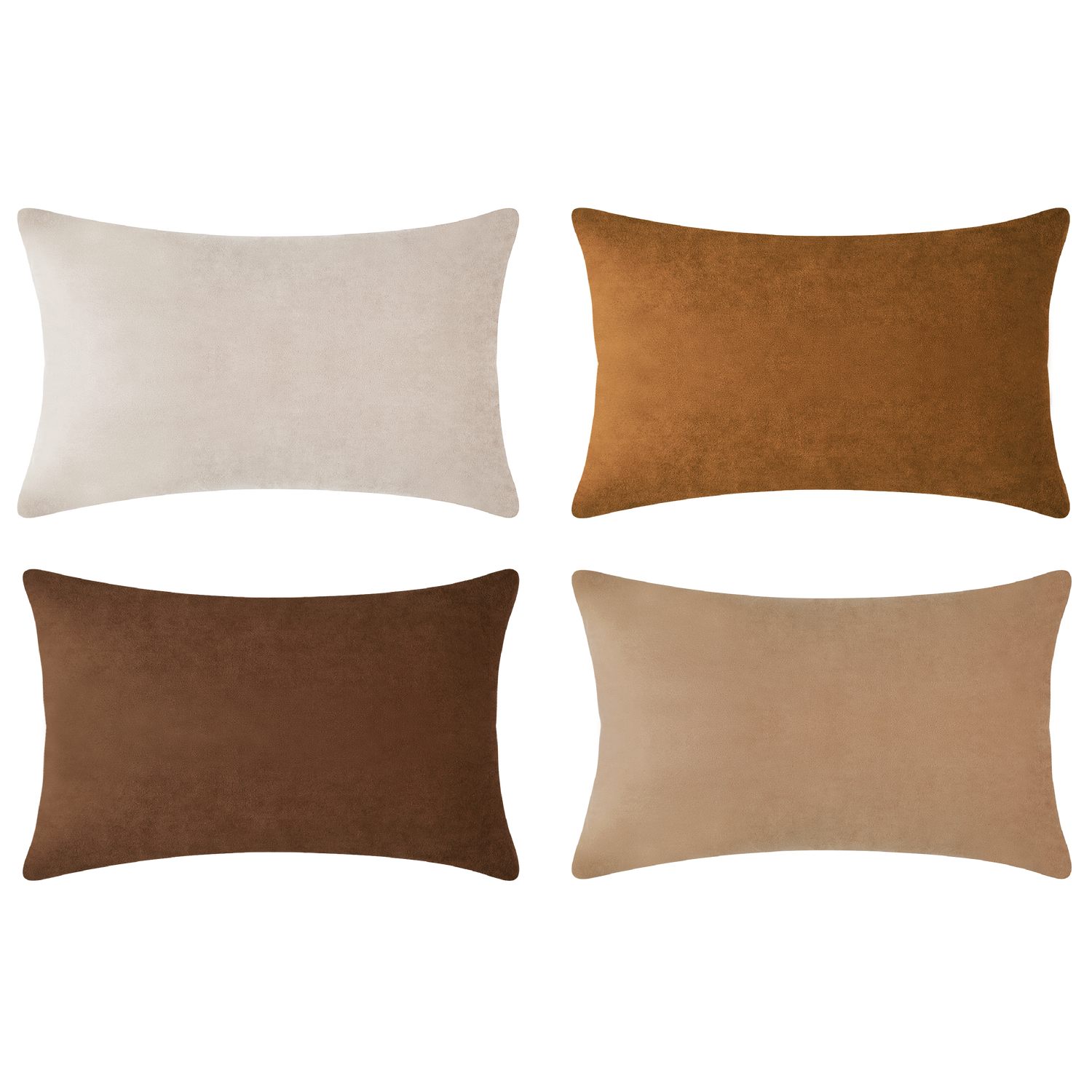 brown beige caramel velvet decorative throw pillow covers rectangle home decor