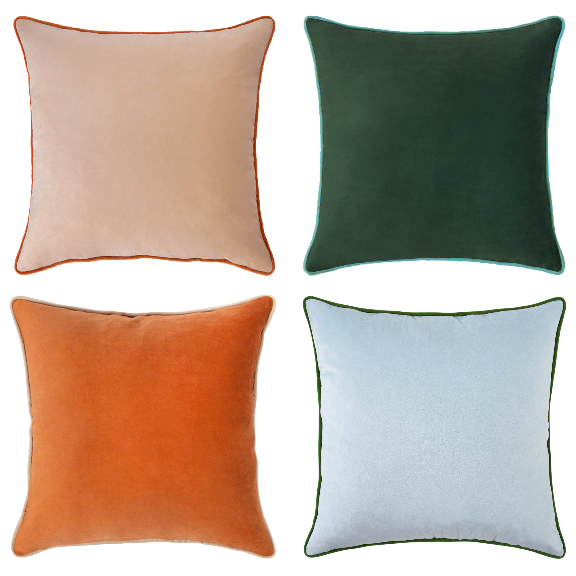 orange green beige light blue velvet pillow covers decorative soft square home decor