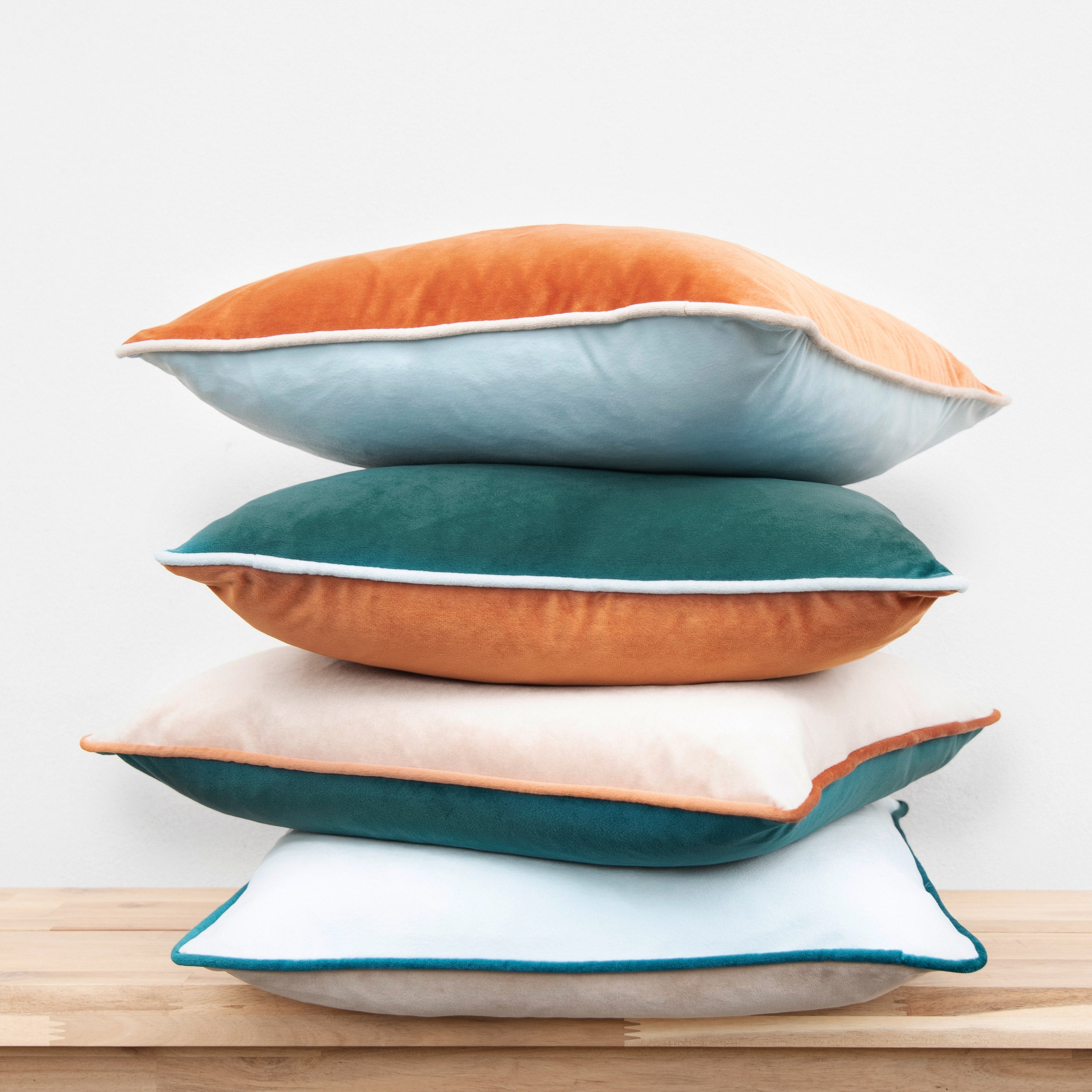 orange green beige light blue velvet pillow covers decorative soft square home decor